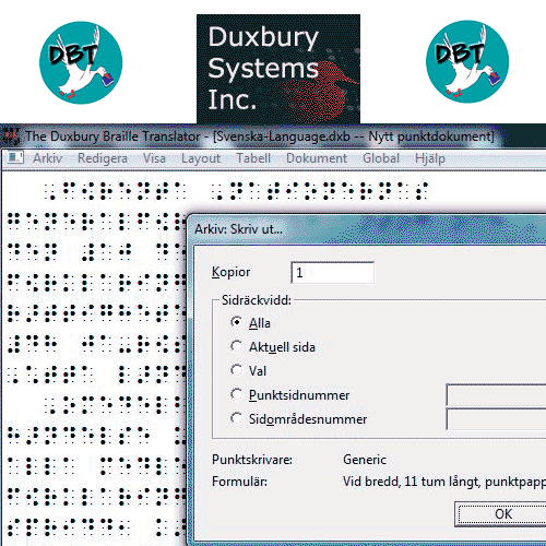 Duxbury Braille Translator • ICAP AB