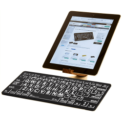 Minitangentbord till iPad med stora tecken (vit mot svart)